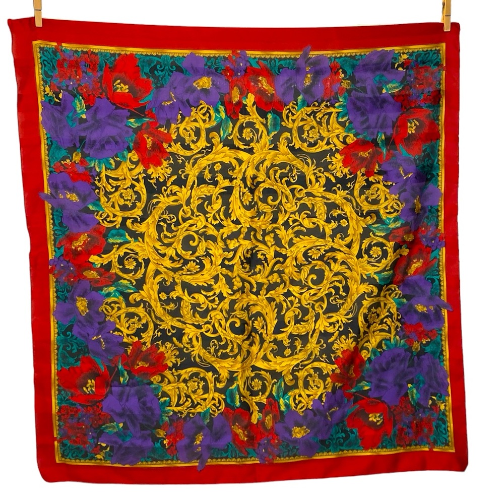 Capezio Floral and Paisley Print Scarf Italian
